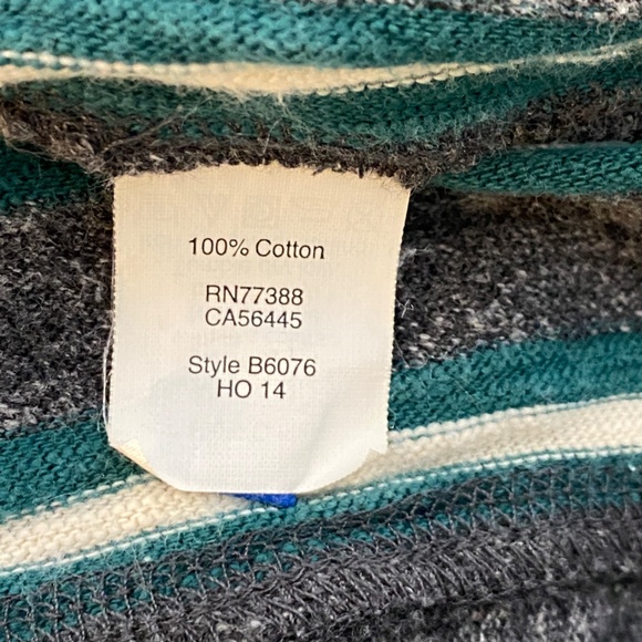 MADEWELL Pullover Top Grey Knit with Green Contrast Ribbon Accent Size S - Picture 4 of 8